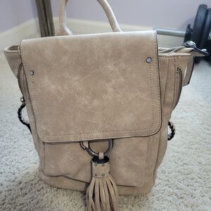 Leather backpack Purse